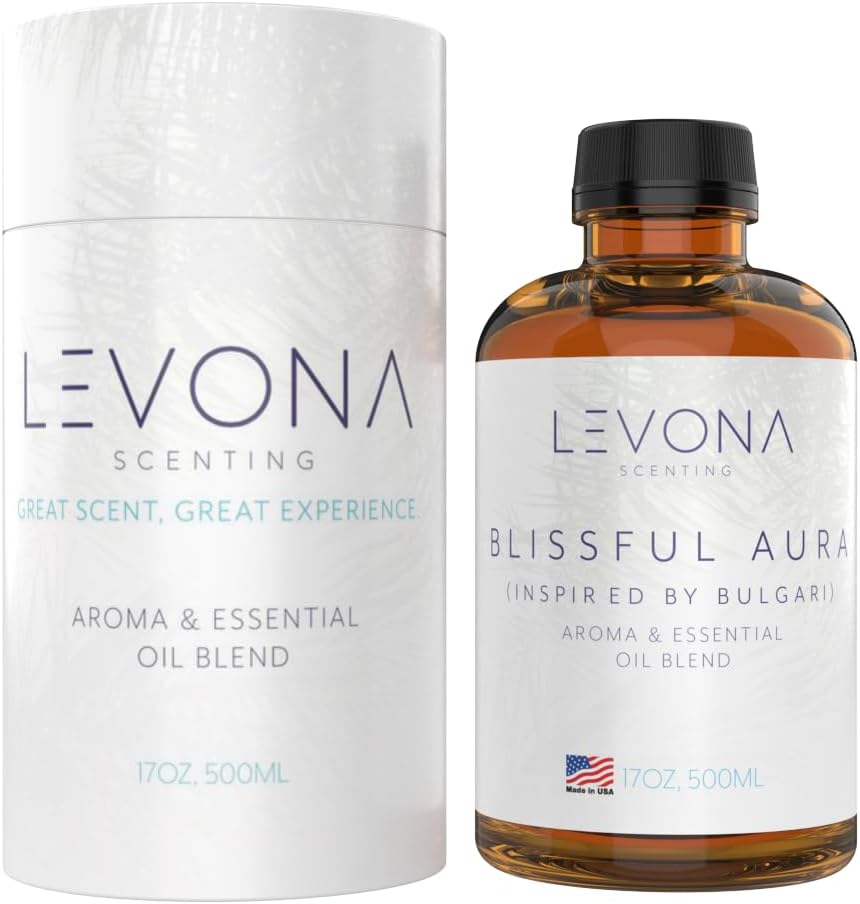 Levona Scent Essential Oils for Diffuser: Blissful Aura with Notes of Amber, Musk & Jasmine - Home Luxury Scents for Hotel - Fragrance Oil - 500 Ml Essential Oil