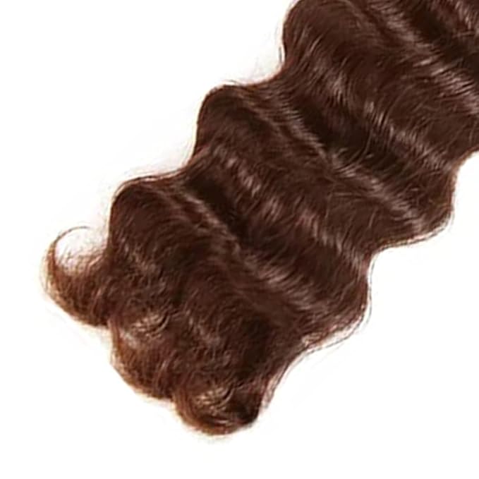 34 Inch Color 4 Bundles Human Hair Chocolate Brown Deep Wave Bundles Unprocessed Peruvian Virgin Remy Hair Extensions Double Weft Niegmeag Hair Weave
