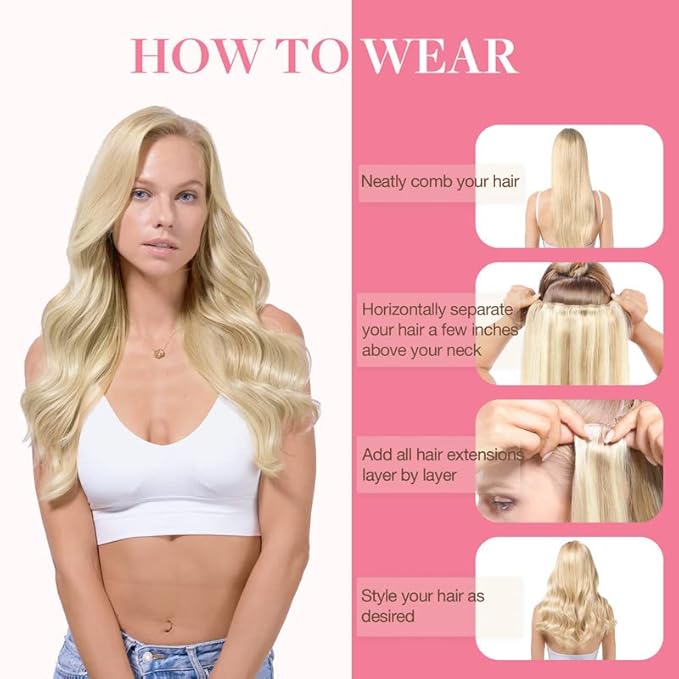 GOO GOO Clip in Hair Extensions Real Human Hair, Remy Human Hair Extensions Clip ins for Women, Natural Human Hair, 16inch 150g 9Pcs, 17/22/60 Balayage Ash to Platinum Blonde