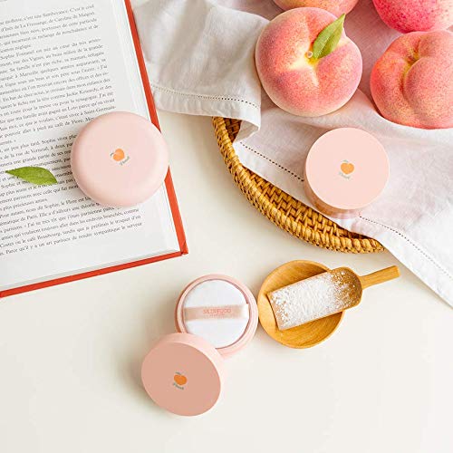SKINFOOD Peach Cotton Multi Finish Powder 15g - Peach Extract & Calamin Powder Contained Sebum Control Silky Powder for Oily Skin, Sweet Peach Scent with Baby Skin