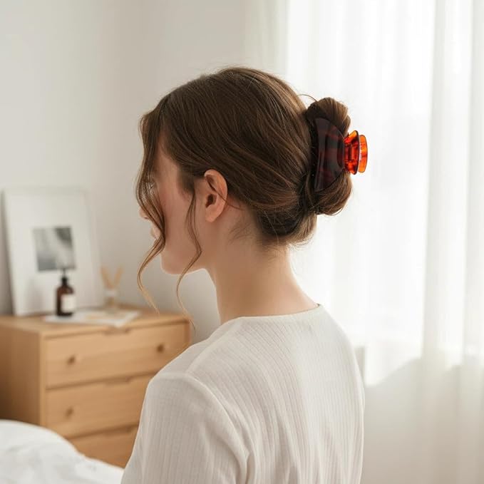 Big Claw Hair Clips for Women Hair Jaw Clips Large Hair Claw Clamps Acetate Hair Clip 2 Pack,Black/Burgundy