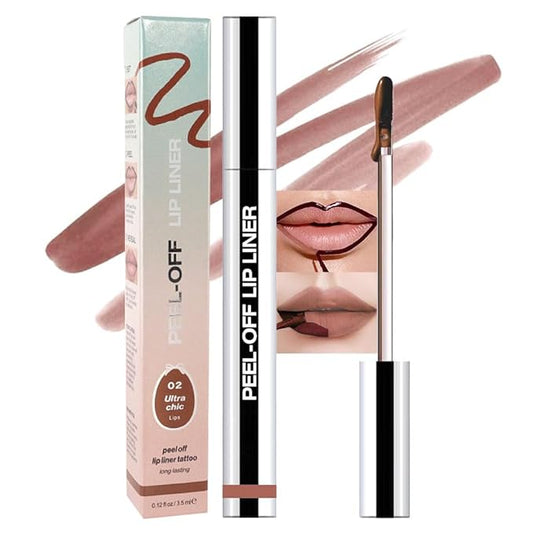 Matte Lip Gloss Stain-Peel Off Lip Liner Tattoo, Brown Lip Tint，Long Lasting Peel Off Lip Stain, Waterproof Transfer-proof Lip Mask Lip Liner Peel Off Lip Gloss,Stayn Lip Makeup. #02