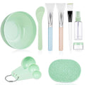 Face Mask Mixing Bowl Set, Anezus 11 Pcs DIY Facemask Mixing Tool Kit with Facial Mask Bowl Stick Spatula Silicone Brush Spray Bottle Puff Soaking Bottle Gauges