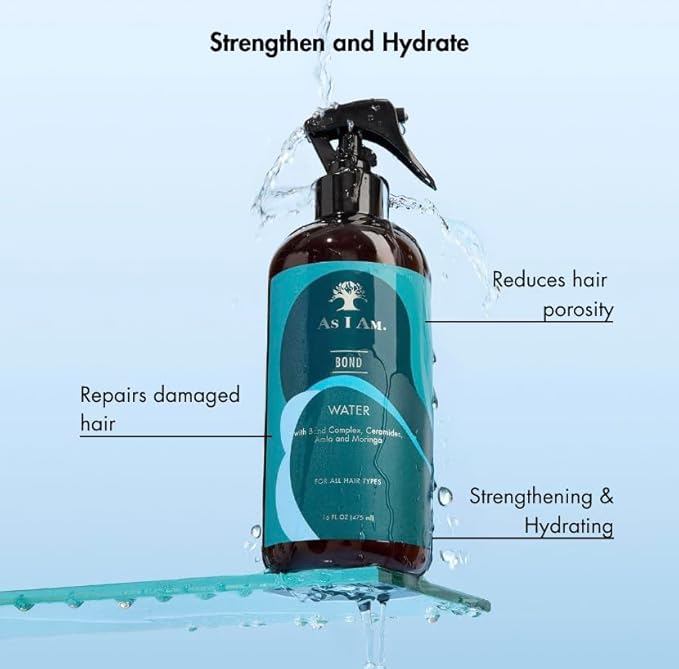 As I Am Bond Water - 16 oz - with Moringa, Amla, & Ceramides - Hair Repair Treatment For Damaged Hair
