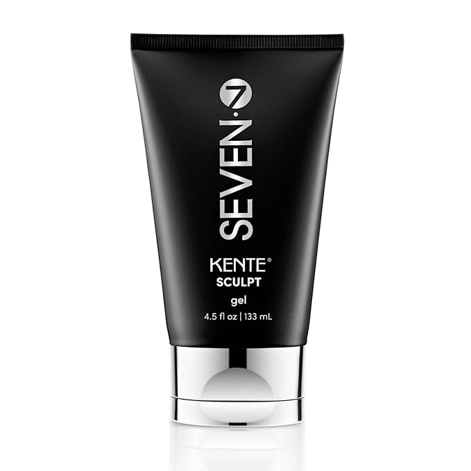 SEVEN Haircare KENTE SCULPT Hair Gel for Women & Men, Strong Hold Styling Gel with Aloe Vera & Cucumber, Alcohol-Free, Flake Free for Curly, Frizzy Hair, Made in USA, 4oz