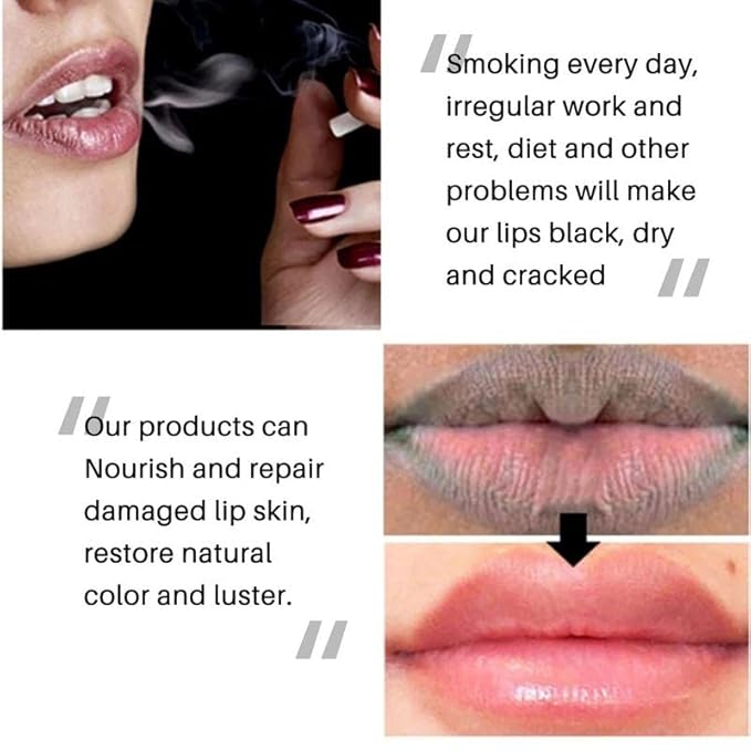 2PC Lip Balm Fade Dark Pigment Whitening Moisturizing Lip Hyaluronic Acid Exfoliating Dead Skin Lightening Lip Care (Pink)