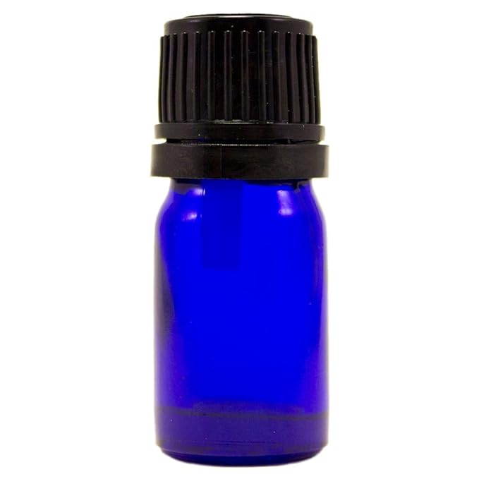 5 ml (1/6 fl oz) Cobalt Blue Glass Bottle with Euro Dropper (12 Pack)