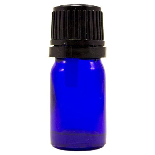 5 ml (1/6 fl oz) Cobalt Blue Glass Bottle with Euro Dropper (12 Pack)