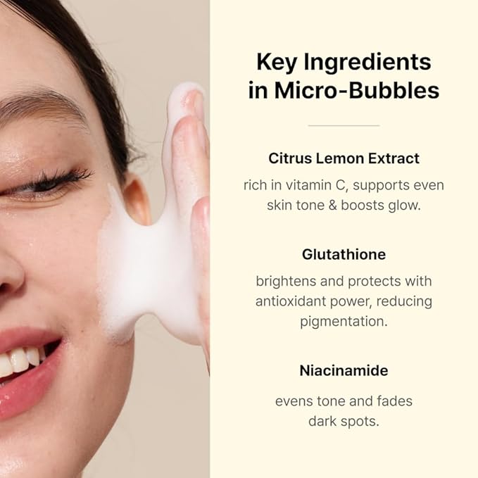 MENOKIN 30 Seconds Quick Bubble Mask [BRIGHT] - [Vitamin C] [Glutathione & Niacinamide] in Micro-bubbles for Dark Spots, Uneven Skin Tone, Korean Skin Care Essential, 70 Uses, 3.21 fl.oz