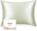 Adubor 100% Silk Pillowcase - Mulberry Silk Pillow Cases, 23 Momme 6A Grade Fibers, Silk Pillow Case for Hair and Skin Health, with Hidden Zipper (Standard 20''×26'', Pea Green, 1PC)
