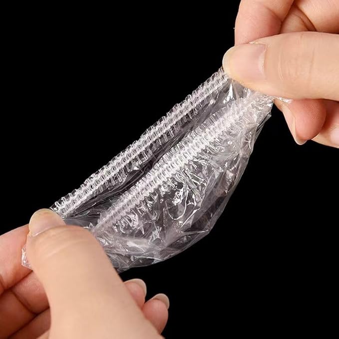 500 PCS Disposable Ear Covers for Shower, Clear Plastic Ear Shower Caps, Waterproof Ear Protectors for Hair Dye