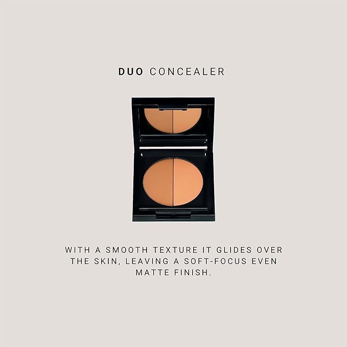 Duo Concealer - Double-Shade Compact Creamy Concealer - Smooth Texture Hides Imperfections - Even Matte Finish - Provides Full Coverage And Long Lasting Results - Sandlilja - 0.1 Oz