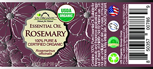 US Organic Rosemary Essential Oil – USDA Certified, 100% Pure, 10ml