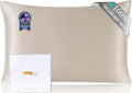ZIMASILK Upgraded 100% 6A Grade Pure Mulberry Silk Pillowcase for Hair and Skin Silk Pillow Cases with Reinforced Hidden Zipper, More Soft & Durable, Gift Box (Standard 20"x26" Beige)