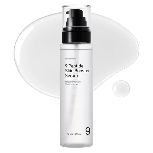 9 Peptide Skin Booster Serum, Niacinamide & Hyaluronic Acid Skin Renewal Boosting Facial Essence for All Skin Types, Korean Skin Care, Paraben Free, 150ml, 5.07 fl.oz.