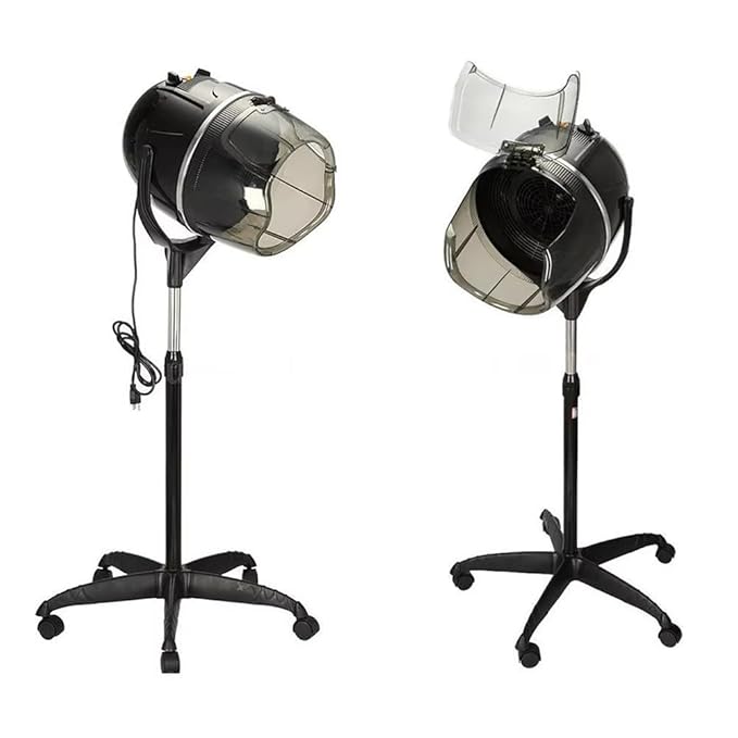 Black,B,Adjustable Hooded Floor Hair Bonnet Dryer, Machine Standing Steamer W/Wheels for Salon Home Sp Professional Hair Salon Equipment