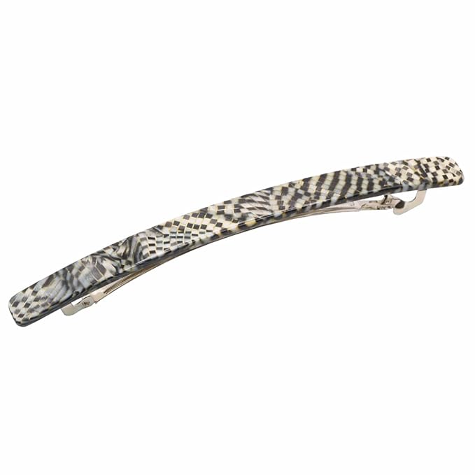 French Amie Long and Thin Opera Large 4" Handmade Celluloid Hair Barrette French Hair Clip for Girls Strong Hold Hair Clips for Women No Slip Durable Paris Hair Accessories, Made in France (Opera)