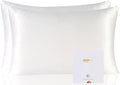 ZIMASILK 100% Pure Mulberry Silk Pillowcase 2 Pack, Soft and Smooth,Both Sides Premium Grade 6A Silk,600 Thread Count,with Hidden Zipper (Queen 20''x30'',White)