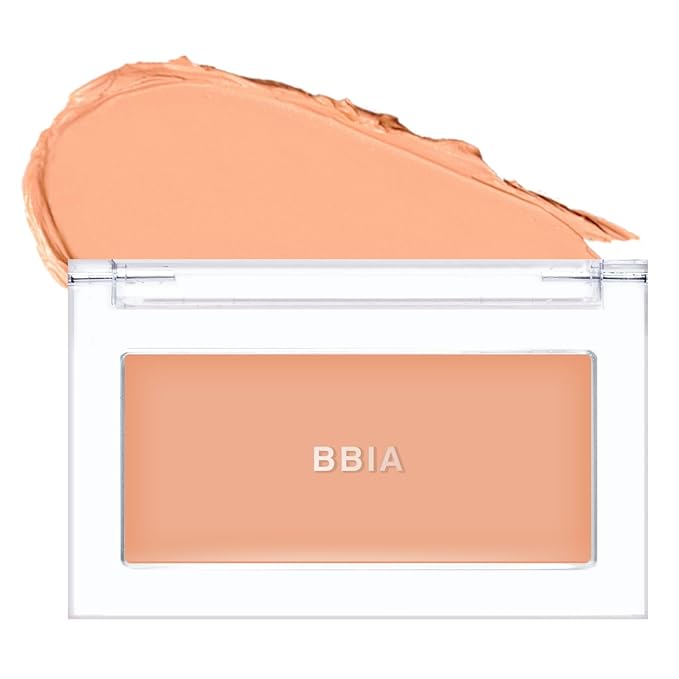 BBIA Ready To Wear Downy Cheek Cream Blush 8 Color - Creamy Blendable & Buildable Blush Dewy Texture & Matte Finish High Pigment Longlasting Lightweight Natural Face Makeup, 0.12oz (03 DOWNY APRICOT)