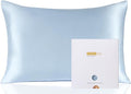 ZIMASILK 100% Pure Mulberry Silk Pillowcase for Hair and Skin Health,Soft and Smooth,Both Sides Premium Grade 6A Silk,600 Thread Count,with Hidden Zipper,1pc(Toddler 13''x18'',Light Blue)