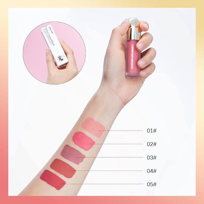 Liquid Blush, Cream Blush For Cheeks, Soft Pinch Liquid Blush, Skin Tint Blush Makeup, Easy To Blend And Color, Long-Lasting, Natural-Looking (01#+05#)