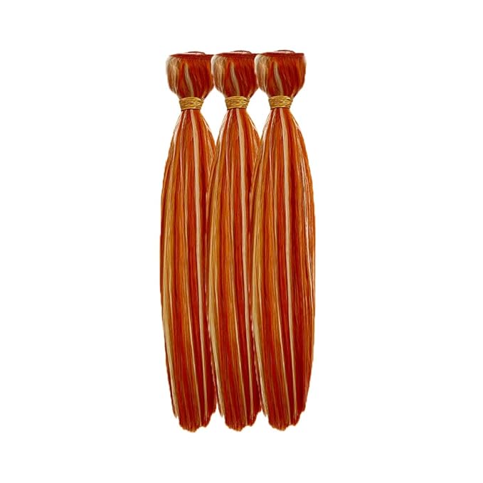24 26 28 Inch Orange Straight Bundles Human Hair Highlight Blonde Bundle Brazilian Virgin Remy Hair Extensions Niegmeag 2 Tone Orange and Blonde Straight Bundle 300g