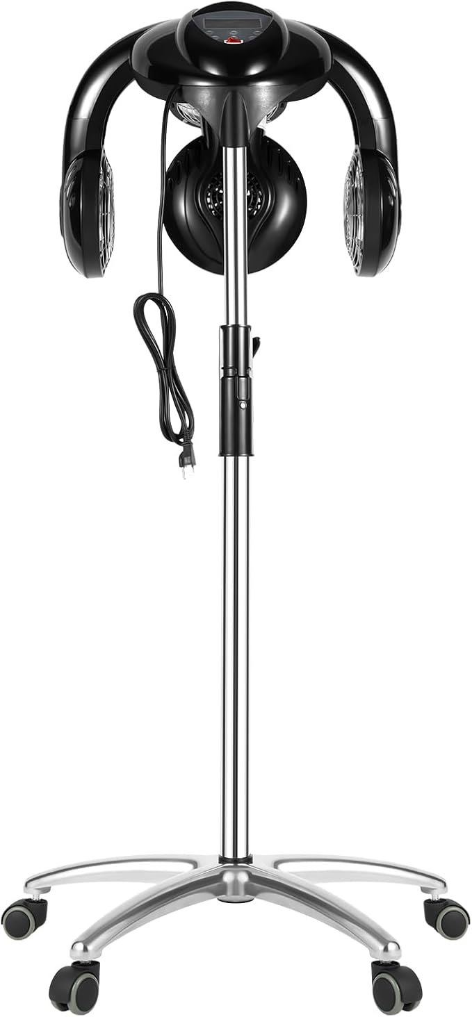 Hair Steamer Professional Hair Salon Steamer,40-70℃/104-158℉,Hair Steamer with Temperature and Time Adjustment (Black 1400w)