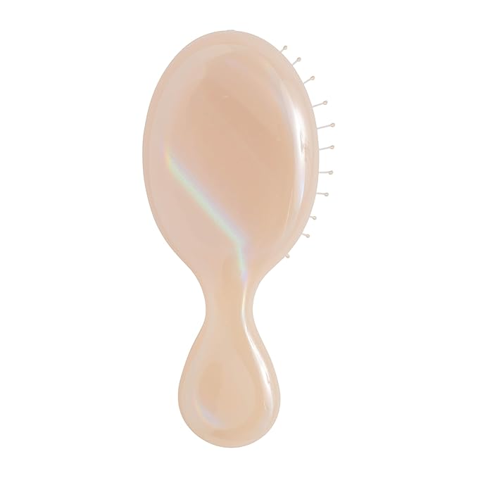Wet Brush Mini Detangler Hair Brush, Cream (Iridescence Icon), Detangling Travel Hairbrush, Ultra-Soft IntelliFlex Bristles Glide Through Tangles with Ease, Pain-Free, All Hair Types, Limited Edition