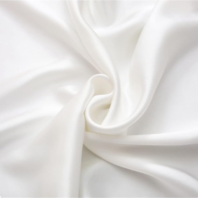 Oeko-TEX Certified White Silk Pillow Cases Made in USA, 100% Real Silk Pillowcase for Hair and Skin, 22 Momme, Standard Size,1 Pc 20"x26" (Standard, White)