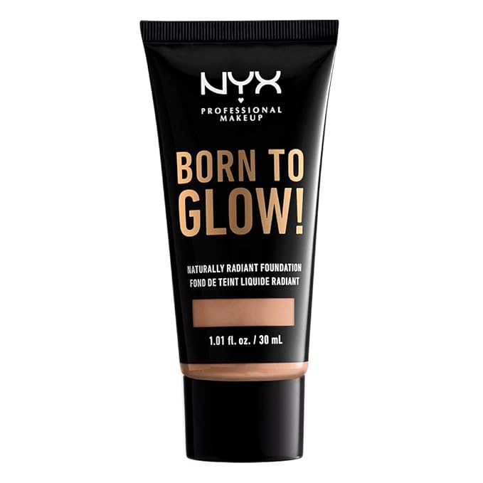 NYX PROFESSIONAL MAKEUP Born To Glow Naturally Radiant Foundation, Medium Coverage - Soft Beige