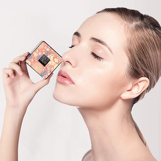 GL-Turelifes Mushroom Head Air Cushion Foundation CC Cream Water Feeling Flawless BB Cream Moisturizing Oil Control, Lightweight & Smoothing Natural Concealer (BlanchedAlmond)