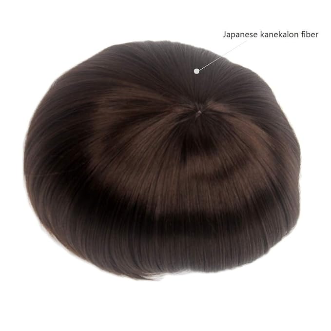 H&Bwig Men Short Toppers Hairpiece Brown Clips in Hair Extensions for Covering White Loss Hair Toupee