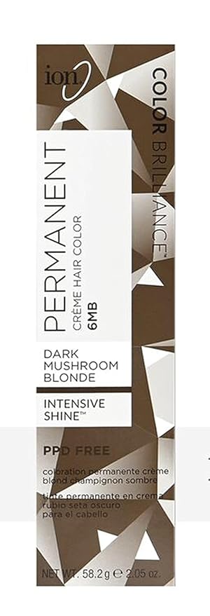 Ion Dark Mushroom Blonde Permanent Creme Hair Color, 6MB, Cruelty Free, Paraphenylenediamine Free, for Dark Mushroom Blonde Hair