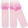 Root Comb Applicator Bottles Hair Color Bottle Applicator for Home Salon Pink Easy Squeeze Hair Dyeing and Oil Application