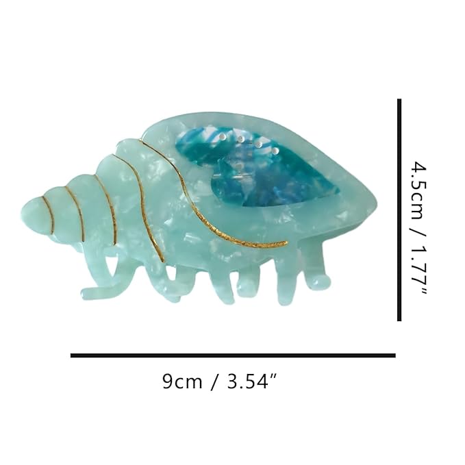 Spiral Conch Claw Clip,Acetate Hair Clips,Small Claw Clips for Women,Green