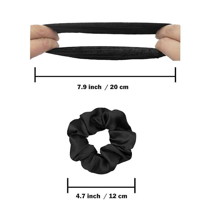 IVARYSS Scrunchies for Sleep, Premium Satin Soft Than Silk, Cute Bands Ties for Women, Girls - Curly, Thin & Thick Hair Styling, 12 Pack, Neutral Colors