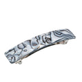 French Amie Oblong Handmade 3.5" Celluloid Automatic Hair Clip Barrette French Hair Clip for Girls Strong Hold Hair Clips for Women No Slip Durable Paris Hair Accessories, Made in France (Grey Magma)