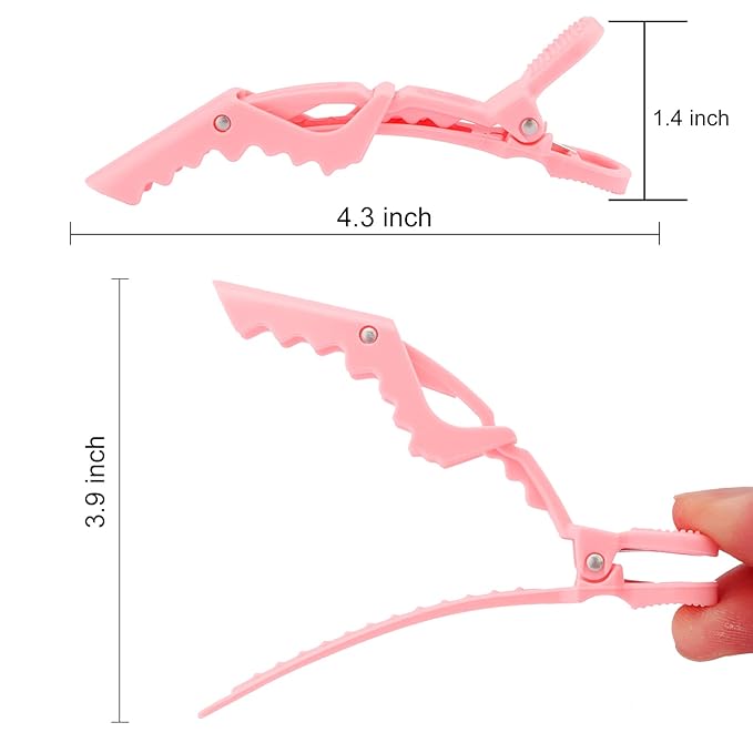 Ondder 24 Pack Alligator Hair Clips for Hair Styling, Coloring and Cutting - Salon Pro Sectioning Clips for Barbers, Women, Men, and Teens - Black, White, Pink, Green