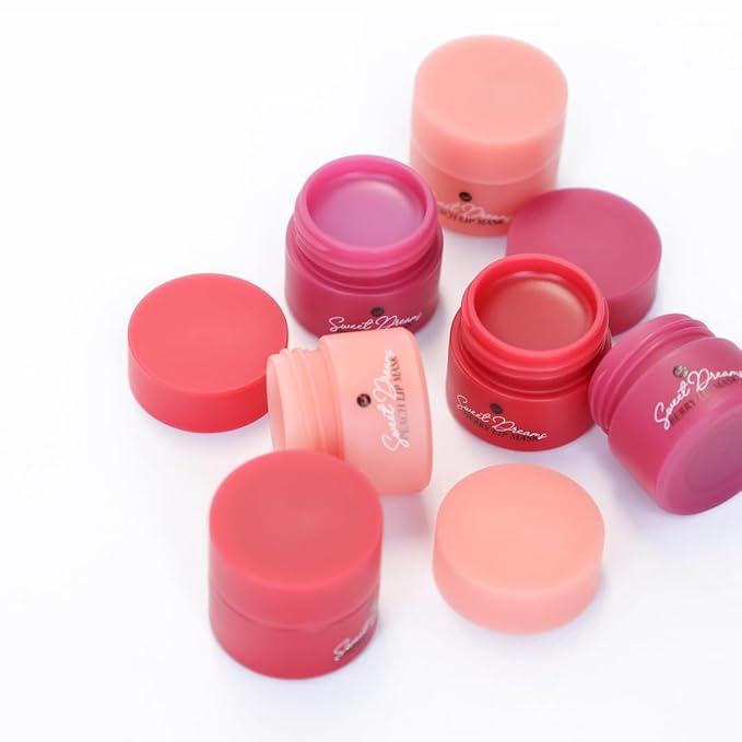 Sweet Dreams Mini Lip Mask 5g(3 Set)- Nourishing, Plumping and Hydrating Lip Balm | Vegan Lip Sleeping Mask | Korean beauty | Hyaluronic Acids + Vitamin C + Shea Butter + Antioxidants-CherryBerryPeach