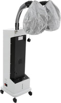 Professional Double-Barreled Hair Steamer with LED Display, 650W Vertical Micro Mist Hair Color Processor for SPA, Salon & Home, Hair Care Machine with Wheels, 5 Modes (White)