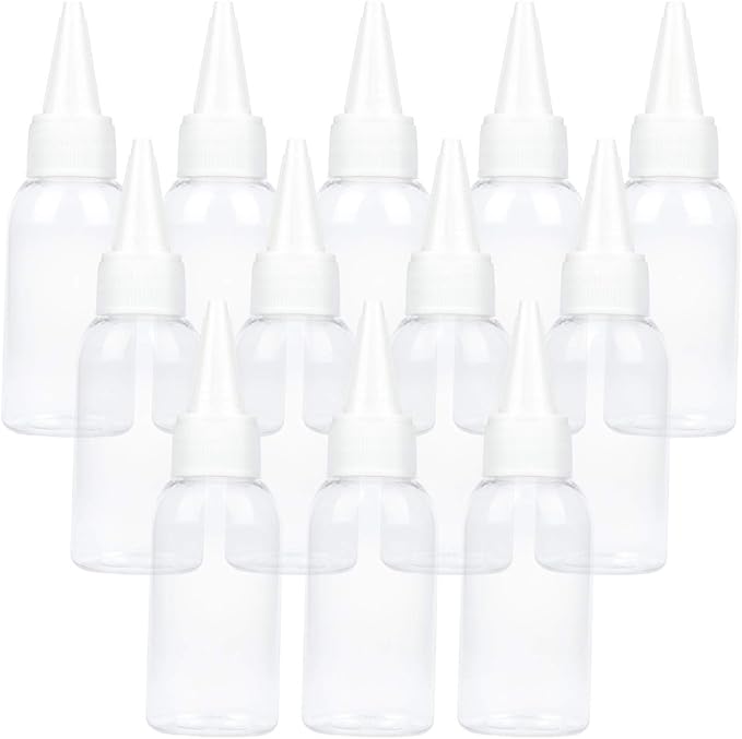 TRENDBOX 1oz / 30ml Plastic Bottle Pointed Mouth Top Cap for Essential Oils, Liquid - 12 Pack