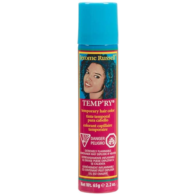 Jerome Russell Fast-Drying, Non-Sticky Hair Color Spray - Intense Brown Temporary Hair Dye for Travel, Vivid Color, 2.2 oz