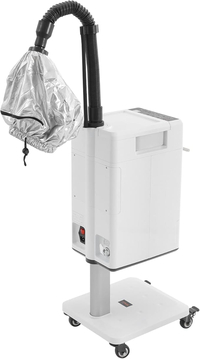 Nano Ionic Hair Steamer Machine - 500W Professional Hair & Scalp Care with 6 Modes Hair Color Processor, Adjustable Temp 32-140°F, 1000ml Tank, for Home & Salon Use (White)