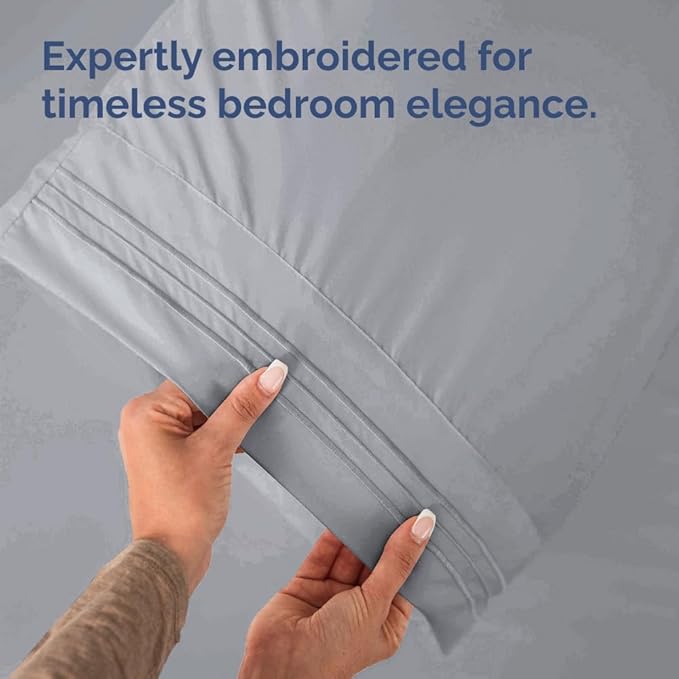 Queen Pillow Cases Set of 6 - Ultra Soft Hotel Quality Pillowcase Covers - Comfy, Cozy & Wrinkle Free - Shrink, Stain & Fade Resistant - Machine Washable Pillow Protectors - 6 Piece Set - Steel Blue