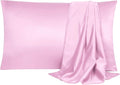 uxcell 2 Pack Silk Satin Pillowcase for Hair and Skin, Cool, Silky, Soft Breathable Pillow Cases Queen Size 20x30 Inch Sateen Pillowcase Lilac with Envelope Closure