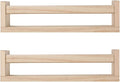 Nursery Floating Book Shelves for Kids Room, Kitchen Spice Rack, or Rustic Wall Mounted Shelves for Farmhouse Bathroom Decor (Natural Wood),Set of 2