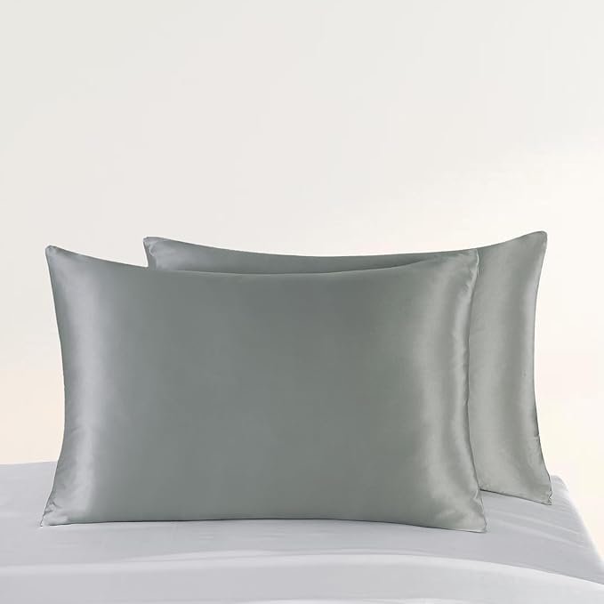 ZIMASILK Upgraded 100% 6A Grade Pure Mulberry Silk Pillowcase for Hair and Skin Silk Pillow Cases with Reinforced Hidden Zipper, More Soft & Durable, Gift Box (King 20"x36" Grey)