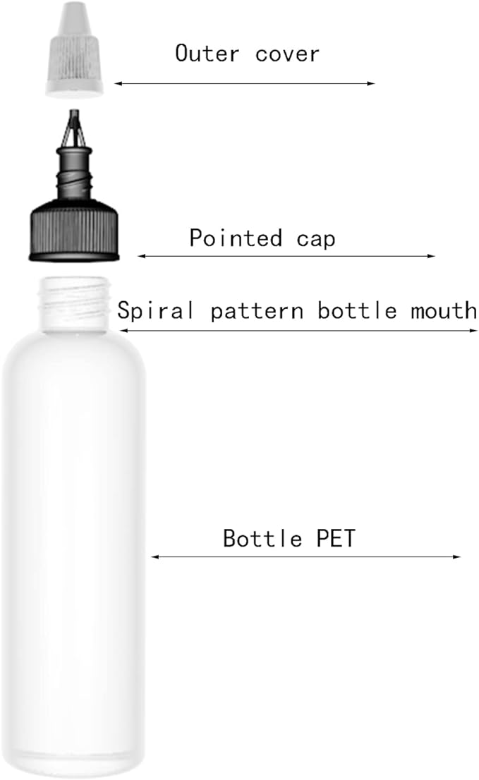 2 Pcs 16oz Dispensing Bottles, Plastic Squeeze Bottles with Twist Top Cap