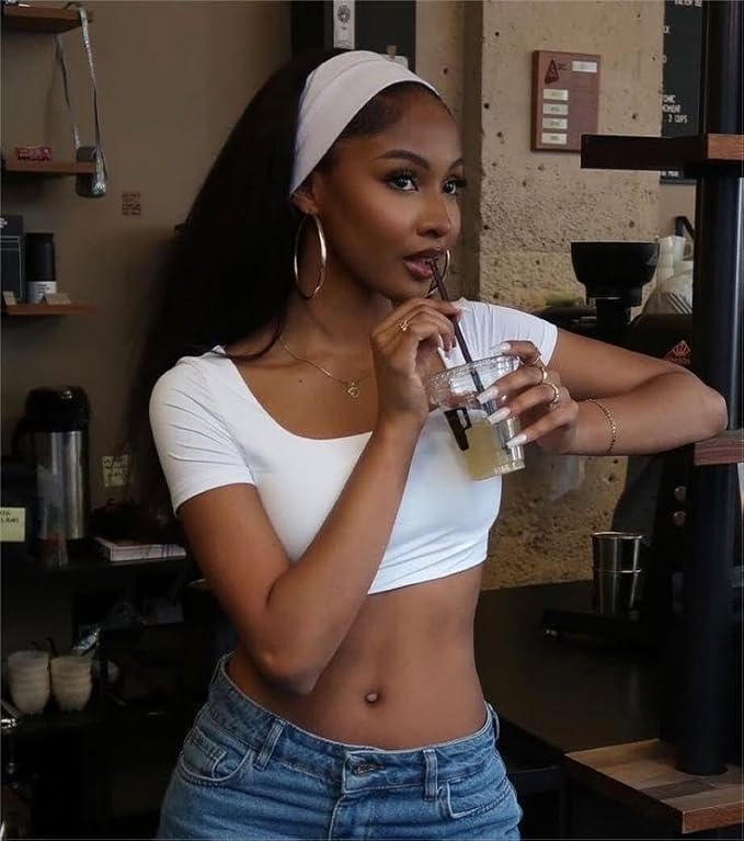 Huachi Headbands for Women, Wide Elastic Head Bands Non Slip, Thick Workout Headband Sweat Bands, Soft Large Knotted Hair Band Turban Headwraps for Washing Face, Makeup, Sport, Running(Pack of 6)