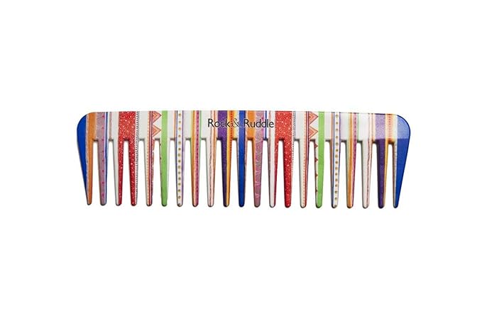 Rock & Ruddle Wide Tooth Comb. Perfect for Detangling Wet Hair and Applying Hair Color. Folio Society Stripe Design
